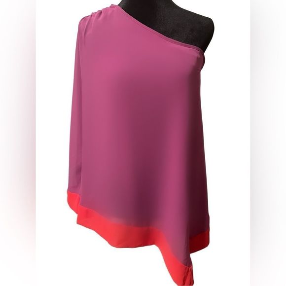 Allen B. One shouldered purple and red tunic. Great condition! Very flattering - Picture 3 of 5